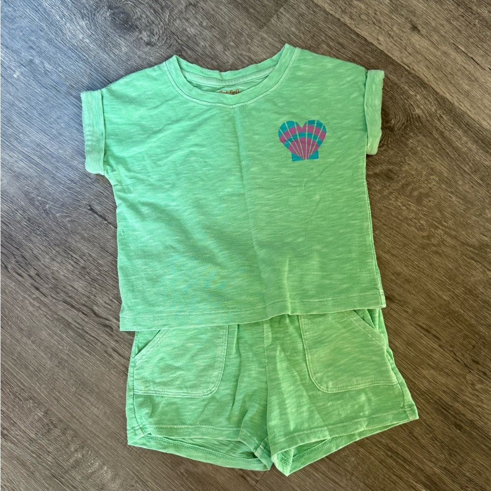 Cat & Jack Light Green Toddler Tee and Shorts Set